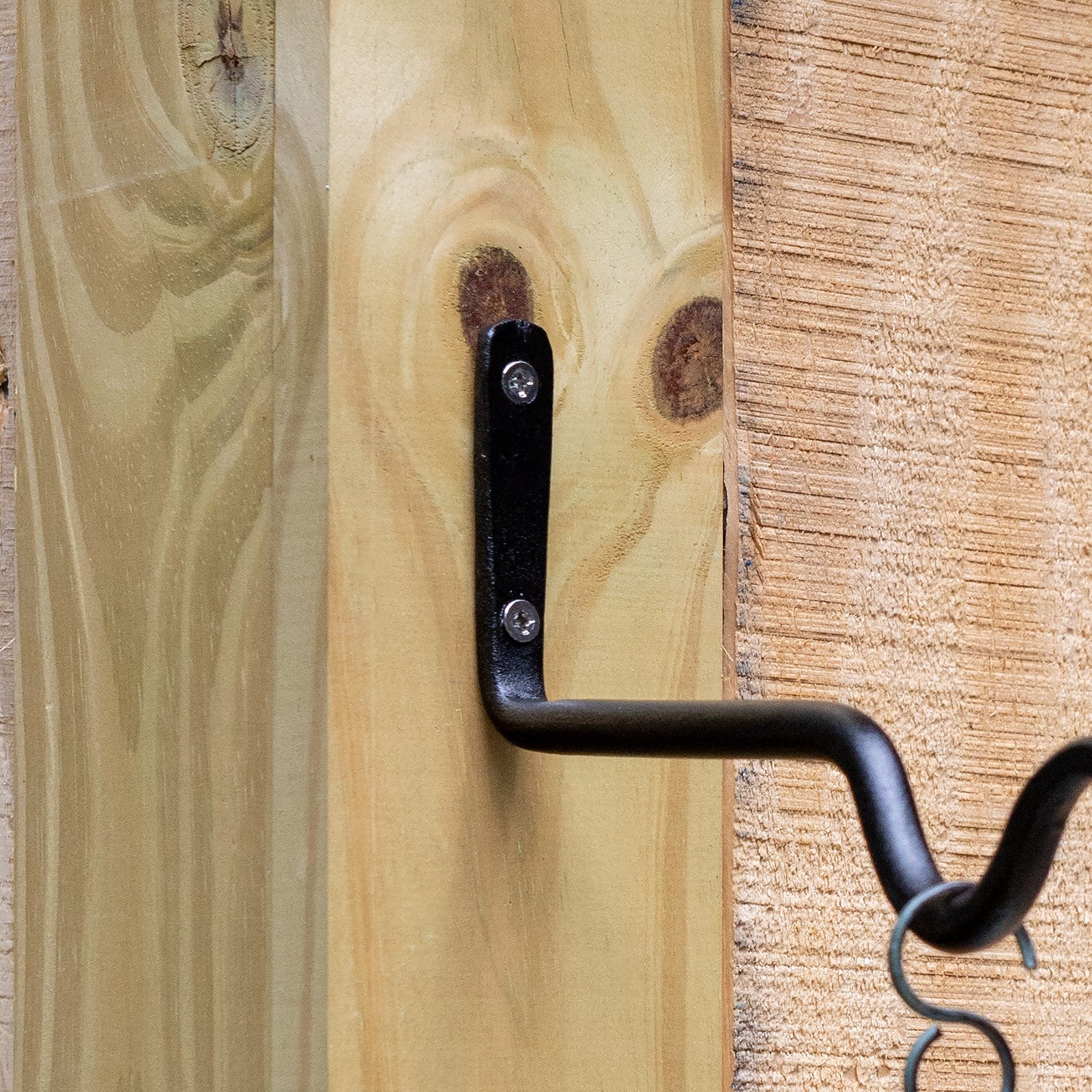 ACHLA 8in Upturned Hook 2-Pack | Traditional Wrought Iron Black Powdercoat | Outdoor Wall Hook for Lanterns & Bells | 0.5 x 4 x 8 in | Model SB-01-2