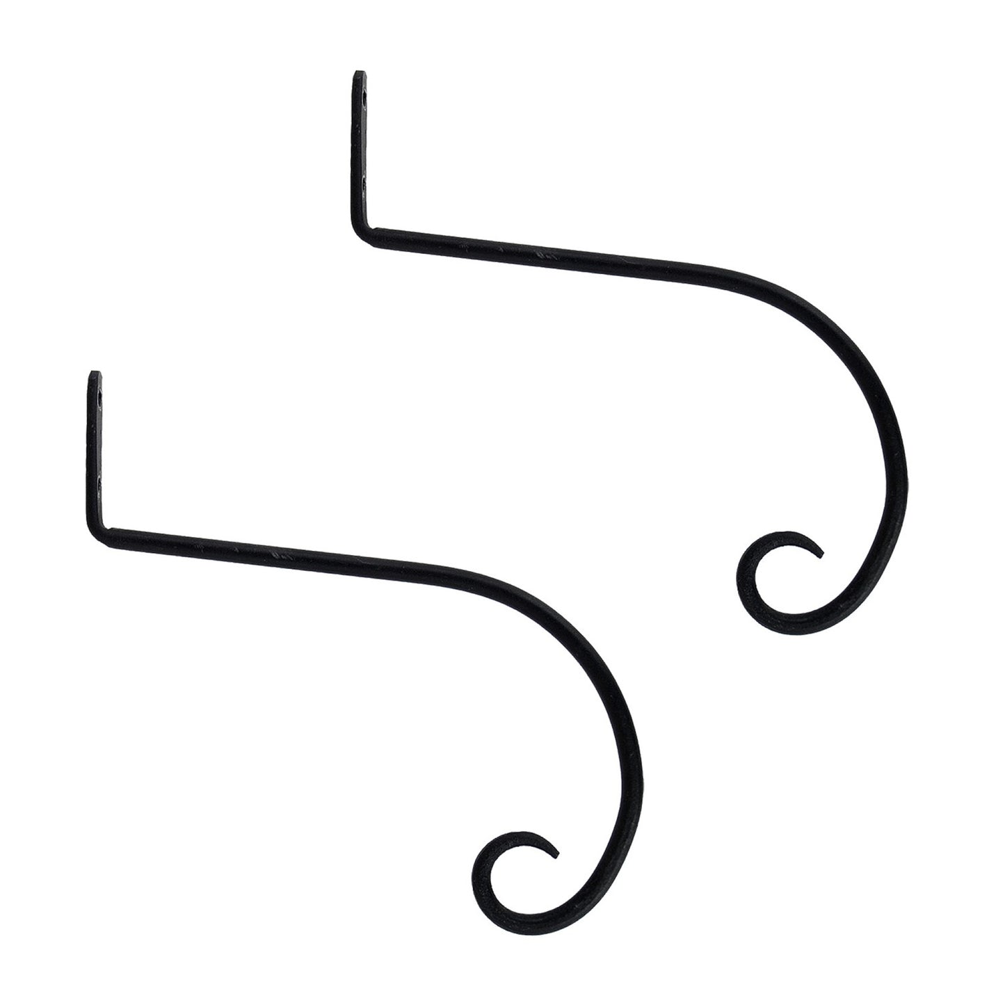 ACHLA 10in Downturned Hanger 2-Pack | Wrought Iron Black Powdercoat | Outdoor Hanging Hook for Bird Feeders & Planters | Model SB-02-2