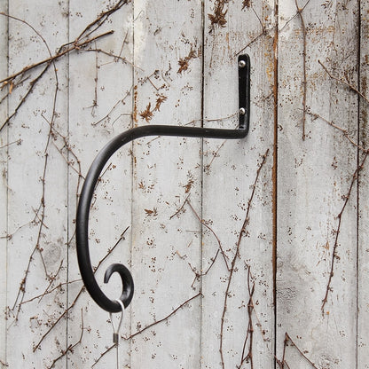 ACHLA 10in Downturned Hanger 2-Pack | Wrought Iron Black Powdercoat | Outdoor Hanging Hook for Bird Feeders & Planters | Model SB-02-2