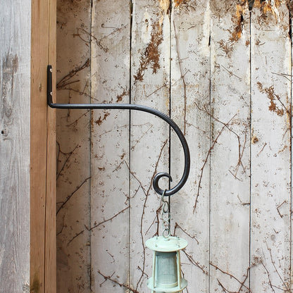 ACHLA 10in Downturned Hanger 2-Pack | Wrought Iron Black Powdercoat | Outdoor Hanging Hook for Bird Feeders & Planters | Model SB-02-2