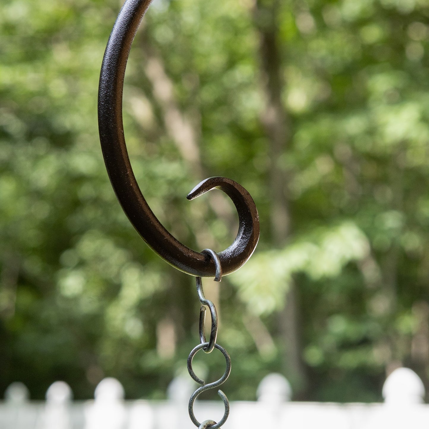 ACHLA 10in Downturned Hanger 2-Pack | Wrought Iron Black Powdercoat | Outdoor Hanging Hook for Bird Feeders & Planters | Model SB-02-2
