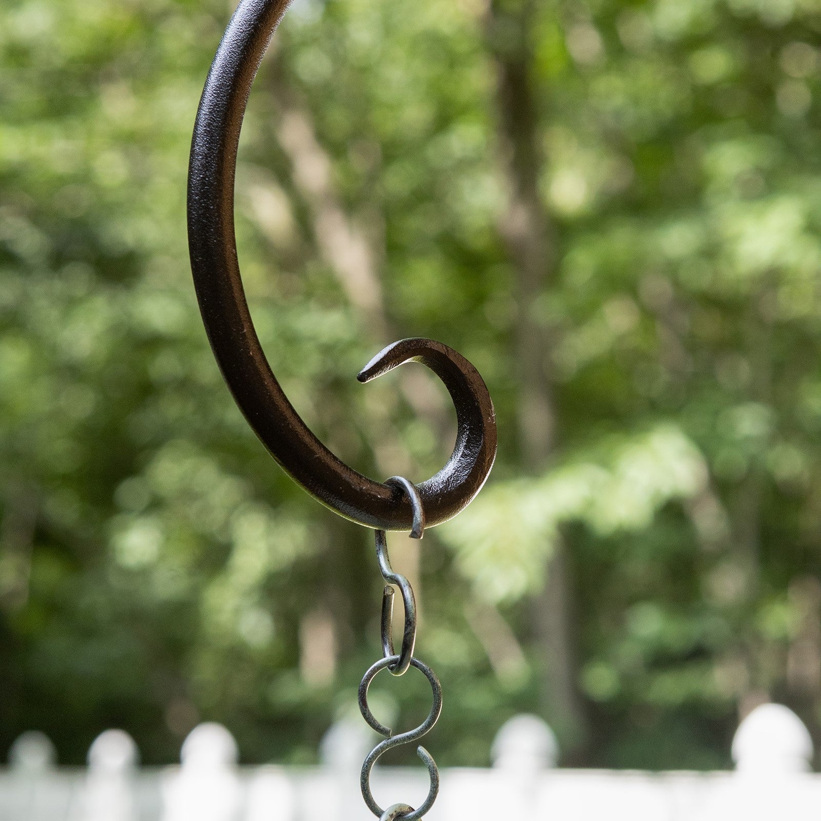 ACHLA 10in Downturned Hanger 2-Pack | Wrought Iron Black Powdercoat | Outdoor Hanging Hook for Bird Feeders & Planters | Model SB-02-2