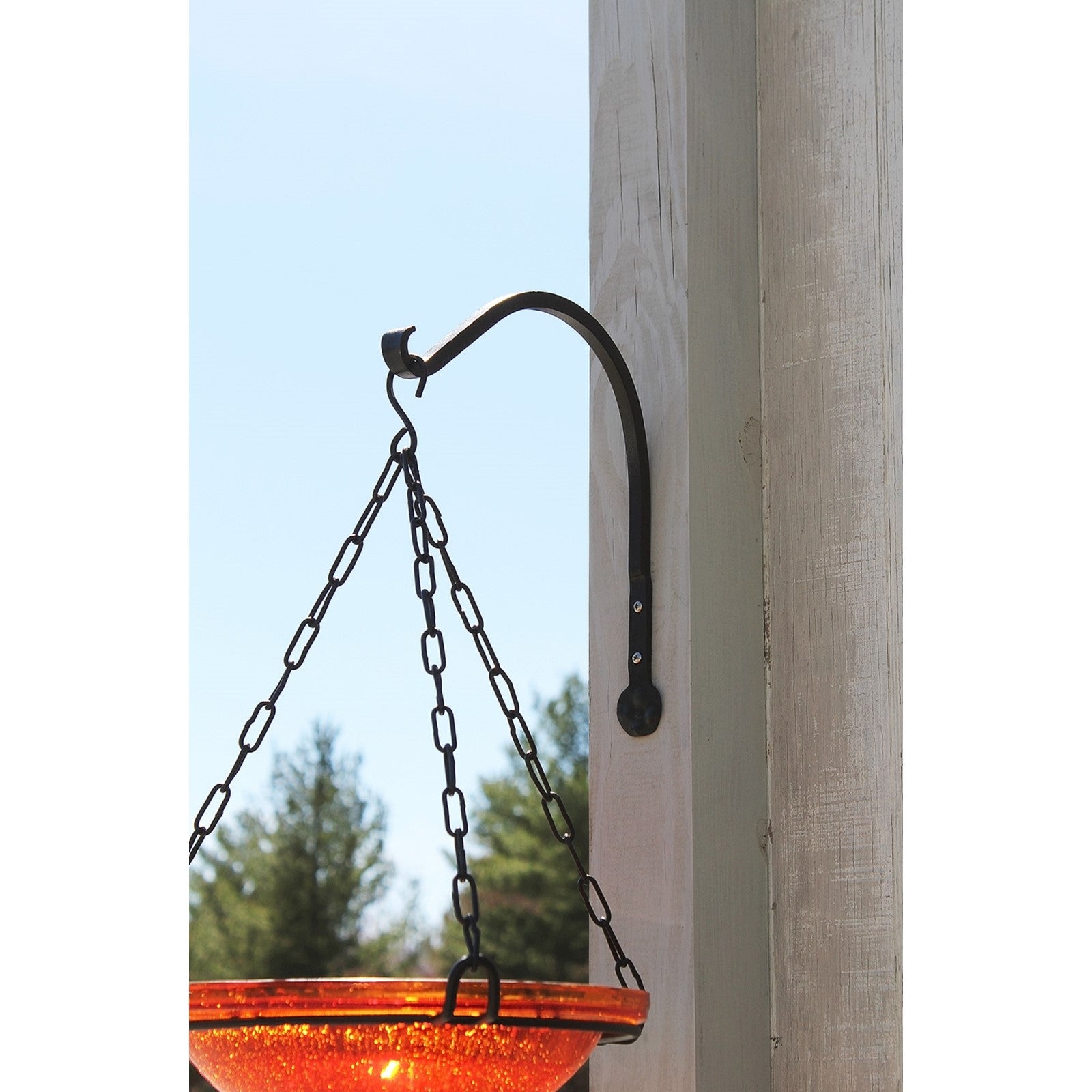 ACHLA SCH-01 10in Arc Bracket 2-Pack | Black Powdercoat Wrought Iron | Outdoor Planter & Flower Basket Hooks | 12 x 6 x 0.5 in | Model SCH-01-2
