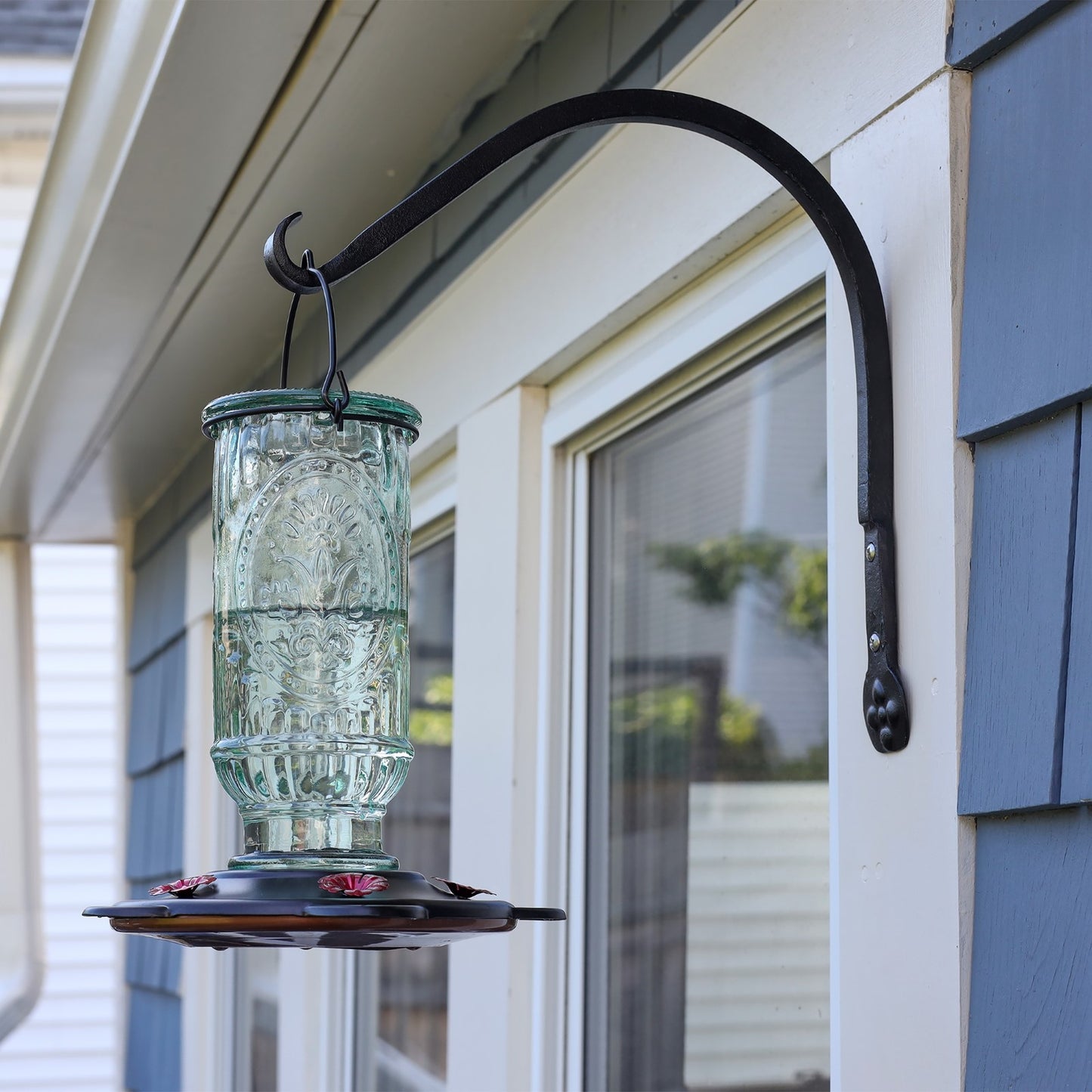 ACHLA SCH-01 10in Arc Bracket 2-Pack | Black Powdercoat Wrought Iron | Outdoor Planter & Flower Basket Hooks | 12 x 6 x 0.5 in | Model SCH-01-2