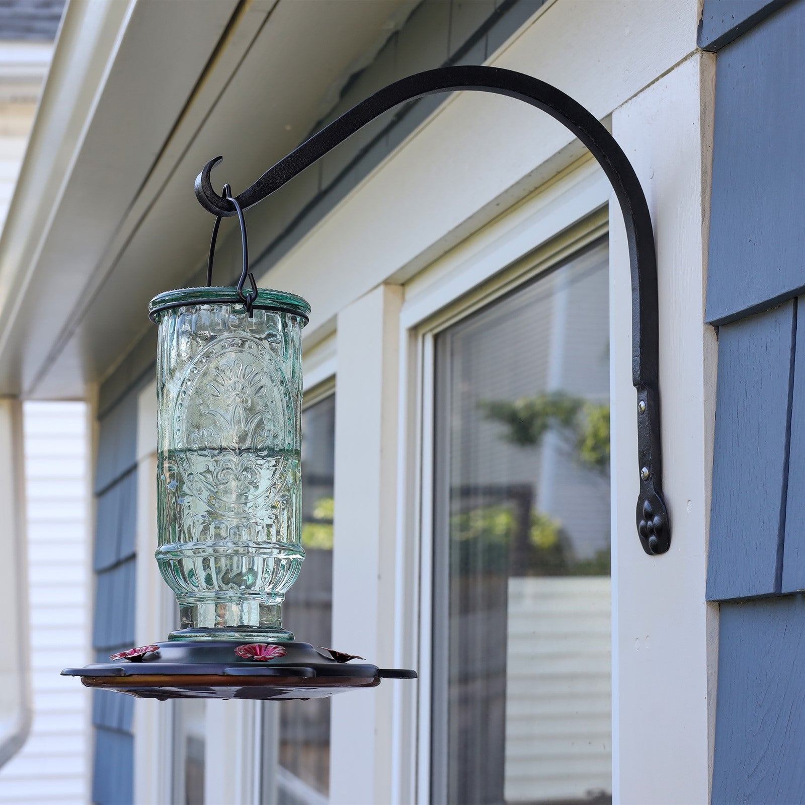 ACHLA SCH-01 10in Arc Bracket 2-Pack | Black Powdercoat Wrought Iron | Outdoor Planter & Flower Basket Hooks | 12 x 6 x 0.5 in | Model SCH-01-2