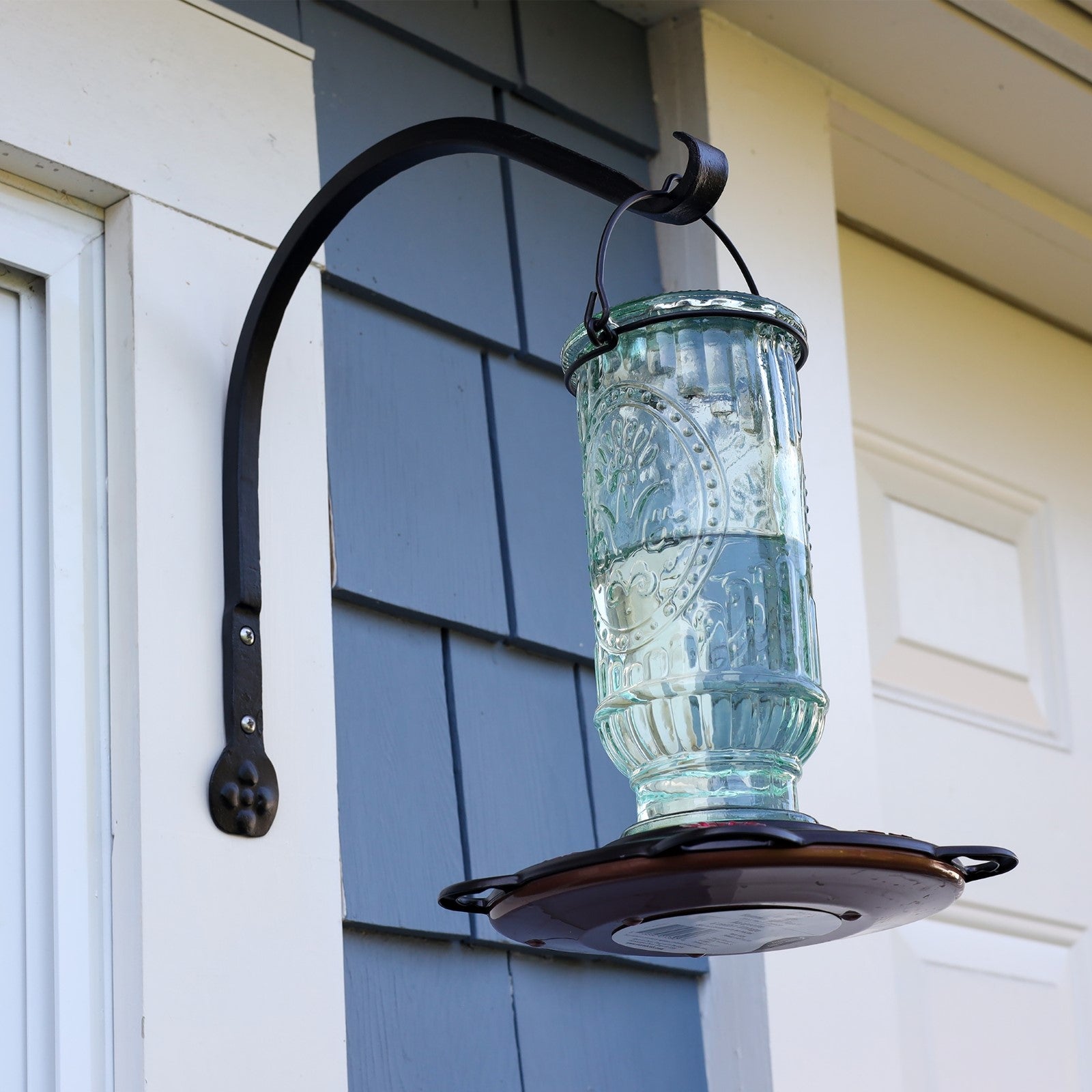 ACHLA SCH-01 10in Arc Bracket 2-Pack | Black Powdercoat Wrought Iron | Outdoor Planter & Flower Basket Hooks | 12 x 6 x 0.5 in | Model SCH-01-2