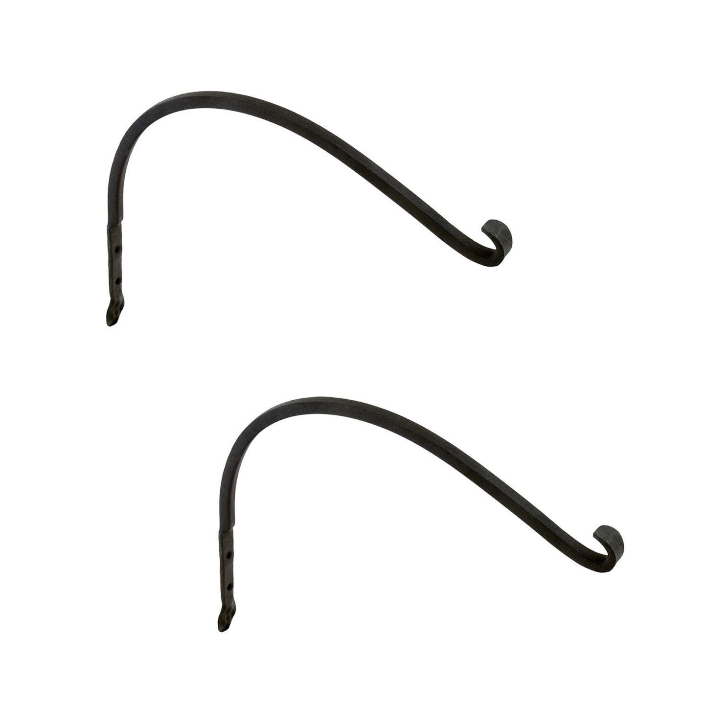 ACHLA Arc Bracket 2-Pack | Black Powdercoat Wrought Iron | Outdoor Planter & Flower Basket Hook | 6 x 7 x 0.5 in | Model SCH-02-2