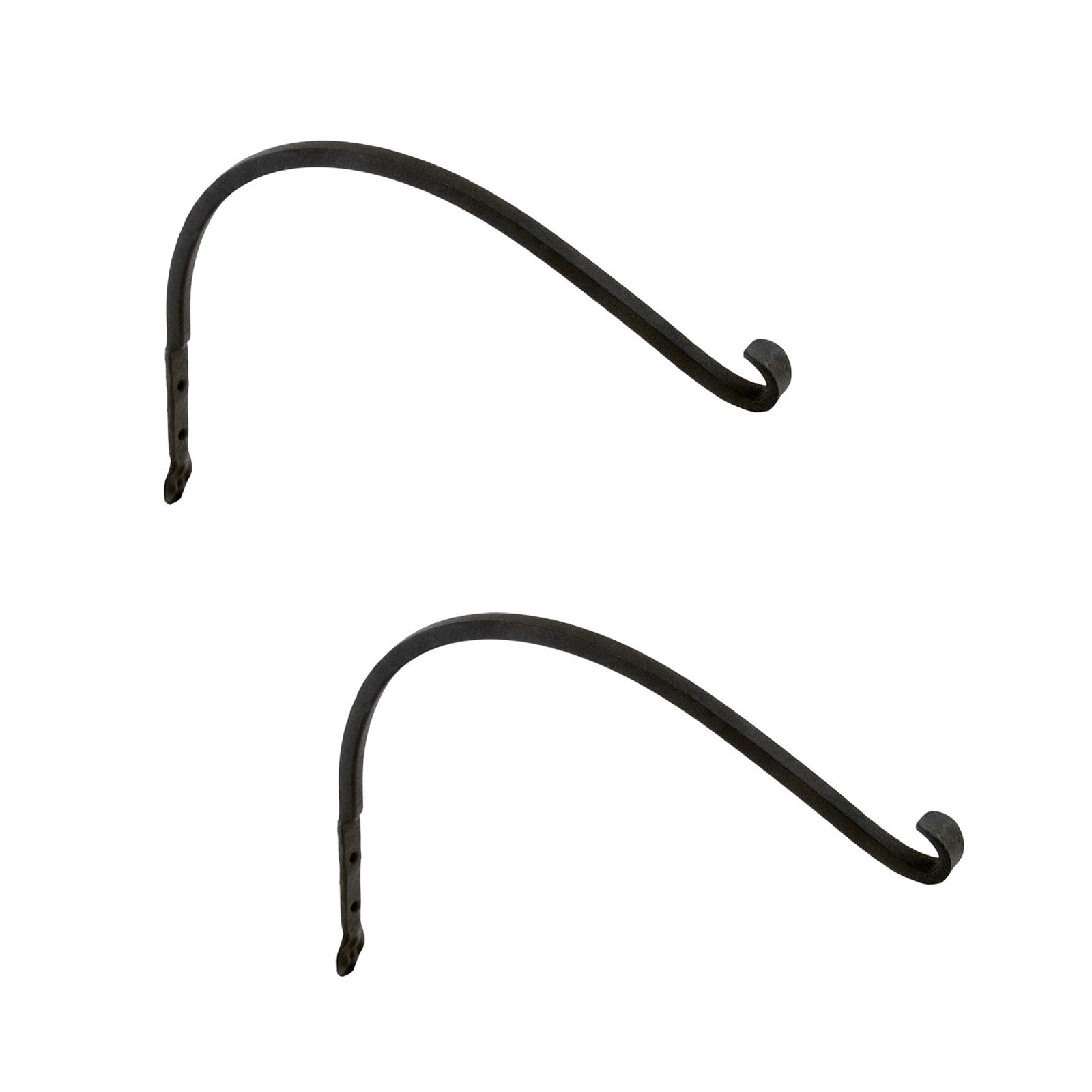 ACHLA Arc Bracket 2-Pack | Black Powdercoat Wrought Iron | Outdoor Planter & Flower Basket Hook | 6 x 7 x 0.5 in | Model SCH-02-2