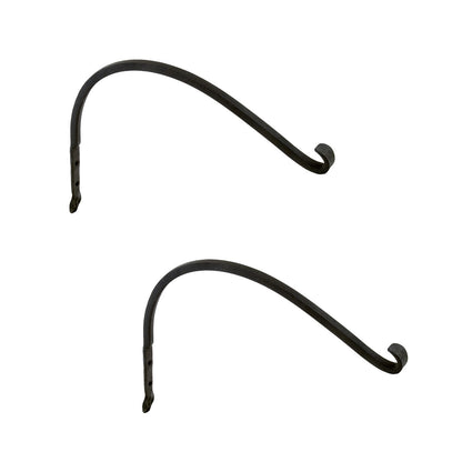 ACHLA Arc Bracket 2-Pack | Black Powdercoat Wrought Iron | Outdoor Planter & Flower Basket Hook | 6 x 7 x 0.5 in | Model SCH-02-2