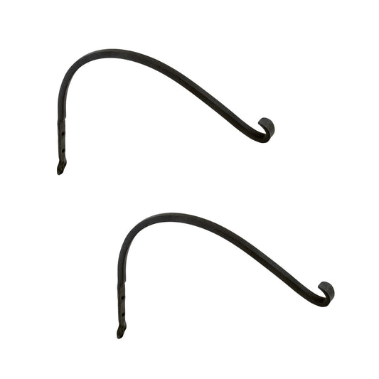 ACHLA Arc Bracket 2-Pack | Black Powdercoat Wrought Iron | Outdoor Planter & Flower Basket Hook | 6 x 7 x 0.5 in | Model SCH-02-2