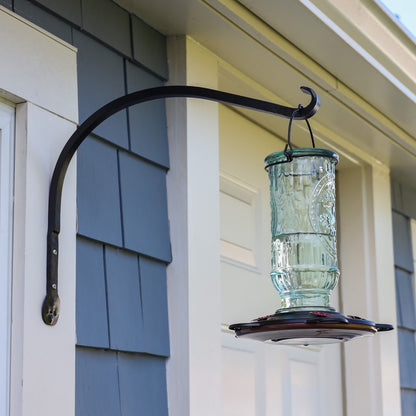 ACHLA Arc Bracket 2-Pack | Black Powdercoat Wrought Iron | Outdoor Planter & Flower Basket Hook | 6 x 7 x 0.5 in | Model SCH-02-2