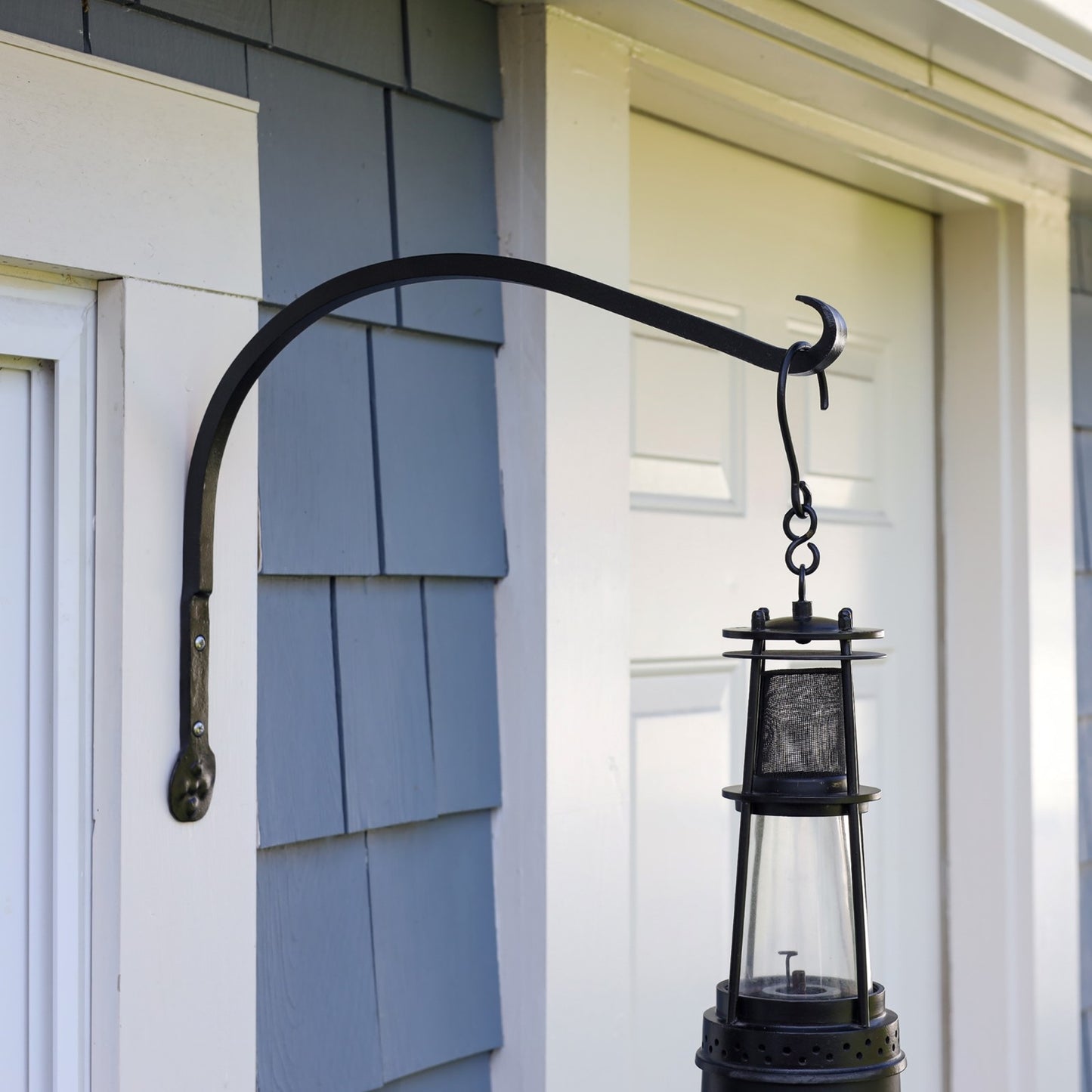 ACHLA Arc Bracket 2-Pack | Black Powdercoat Wrought Iron | Outdoor Planter & Flower Basket Hook | 6 x 7 x 0.5 in | Model SCH-02-2