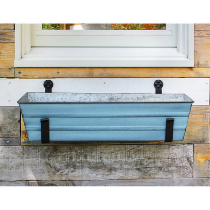 ACHLA Flowerbox Brackets 6in Pair | Black Wrought Iron | Window Box & Planter Support | 1 x 6 x 3.5-8 in | Model SFB-01