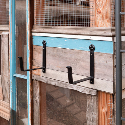 ACHLA Flowerbox Brackets 6in Pair | Black Wrought Iron | Window Box & Planter Support | 1 x 6 x 3.5-8 in | Model SFB-01