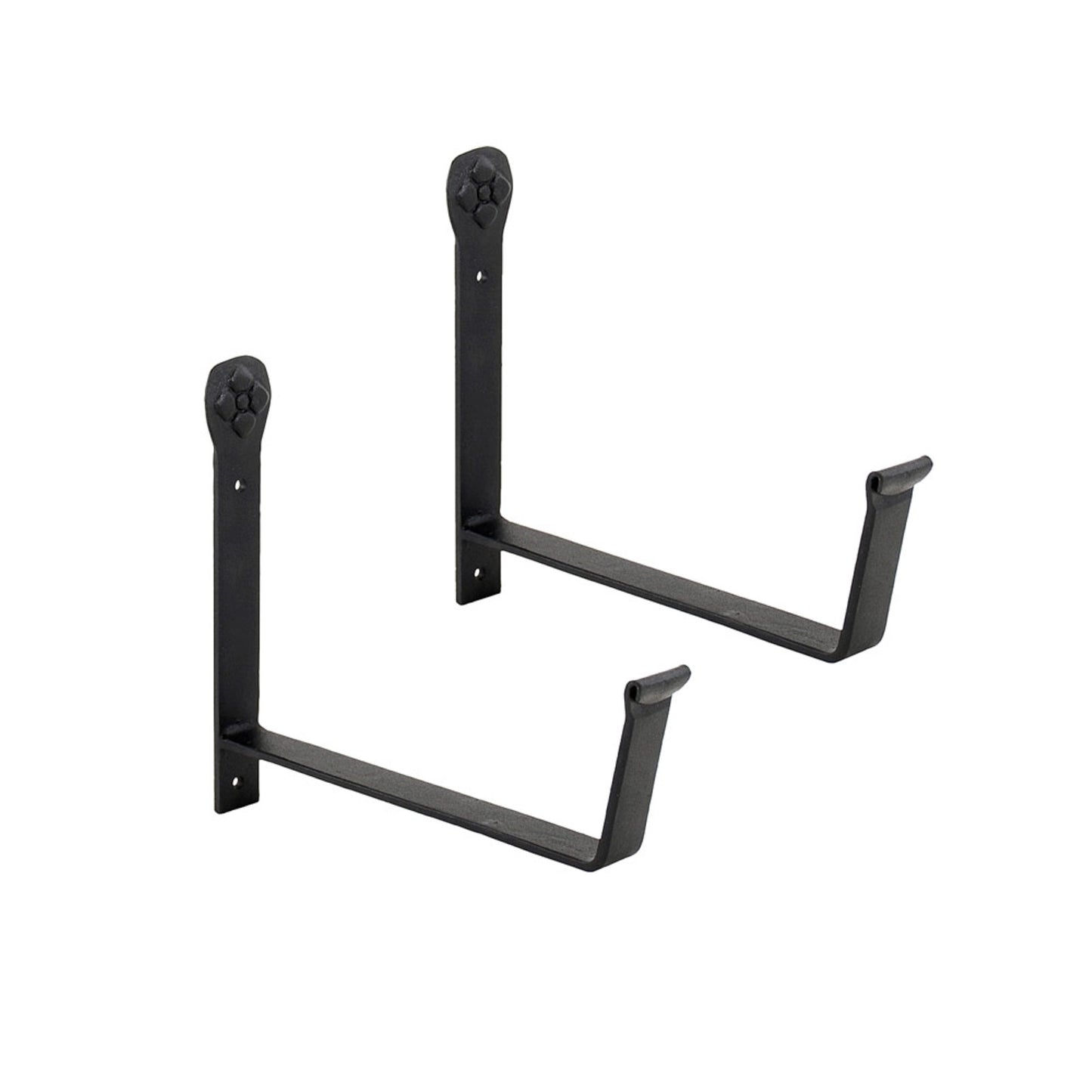 ACHLA Flowerbox Brackets 8in | Black Wrought Iron | Window Box & Planter Support | 8 x 7.5 x 8 in, Sold in Pairs | Model SFB-02