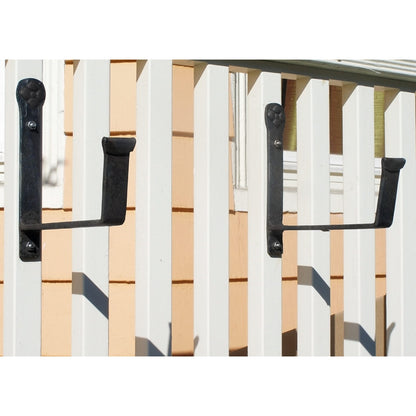 ACHLA Flowerbox Brackets 8in | Black Wrought Iron | Window Box & Planter Support | 8 x 7.5 x 8 in, Sold in Pairs | Model SFB-02