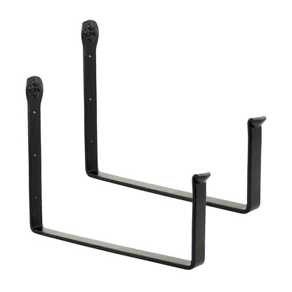 ACHLA Flower Box Brackets 12in | Wrought Iron Black | Outdoor Window Planter Support | 12 x 10 x 1.25 in | Model SFB-04