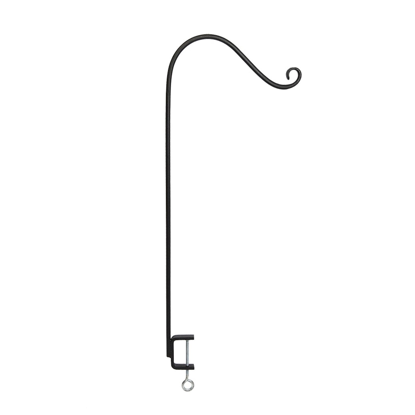 ACHLA Single Handrail Pole with Clamps 36in | Black Wrought Iron Outdoor Stair Railing | Deck & Porch Handrail | 12 x 36 in | Model SFP-01