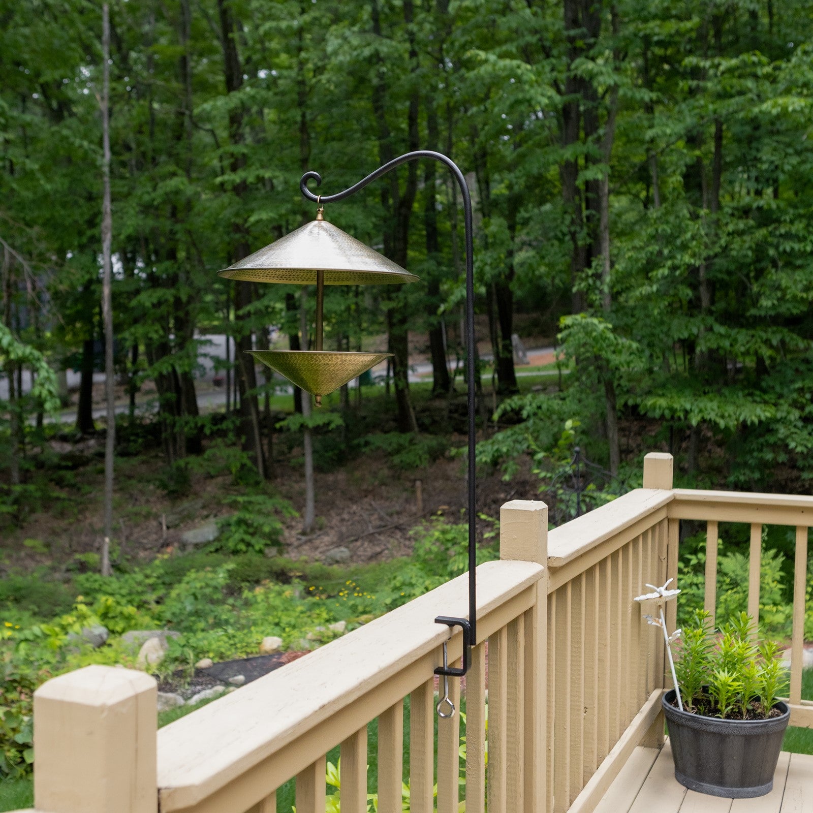 ACHLA Single Handrail Pole with Clamps 36in | Black Wrought Iron Outdoor Stair Railing | Deck & Porch Handrail | 12 x 36 in | Model SFP-01