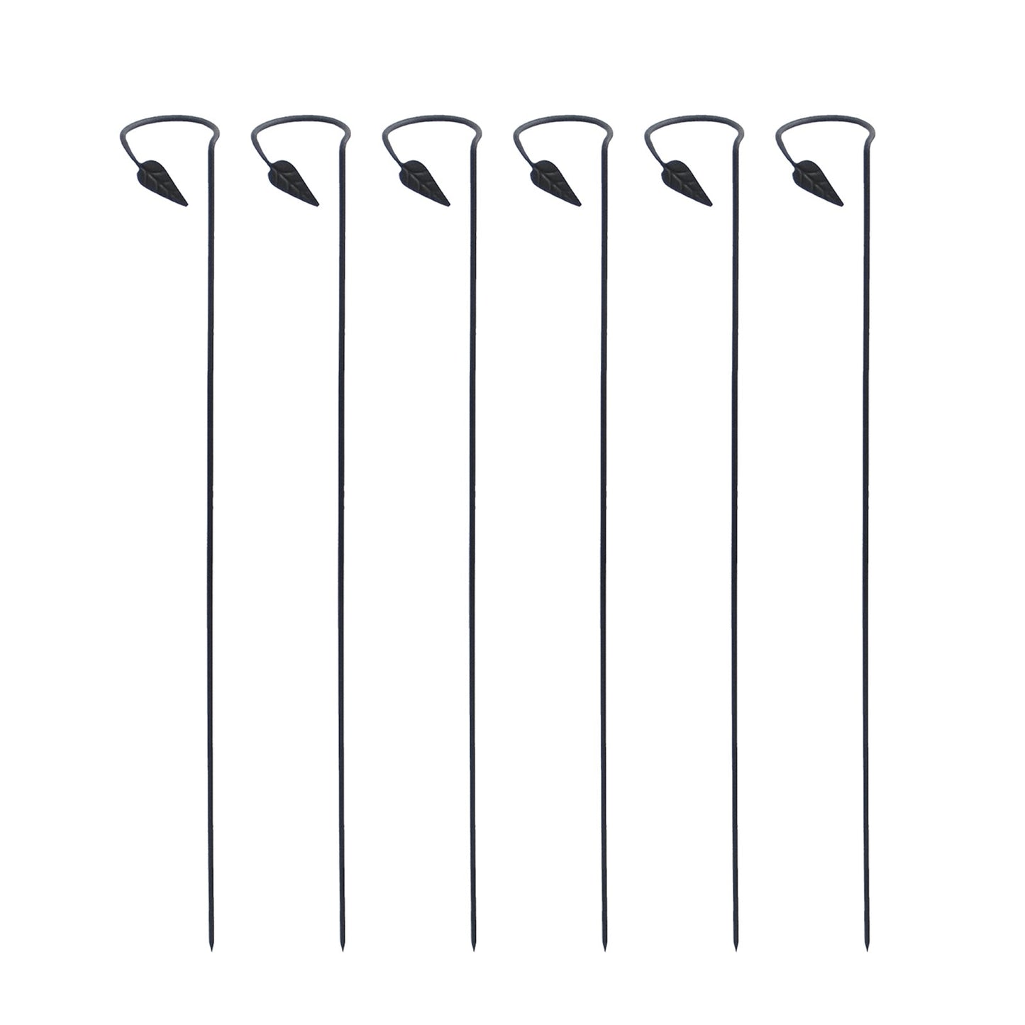 ACHLA Plant Stake 6-Pack | Black Powdercoat Wrought Iron | Garden & Indoor Plant Support | 4in Loop x 40in H | Model SFT-04-6