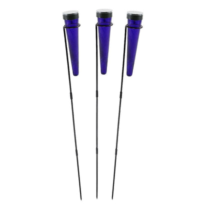 ACHLA Solar Sparkle Cone, Stake, Set of 3, Dark Blue/Black