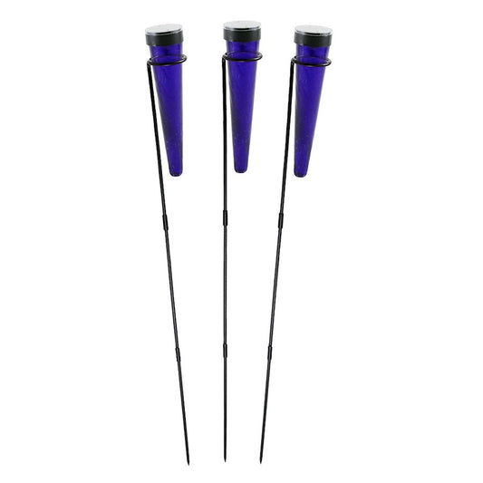 ACHLA Solar Sparkle Cone, Stake, Set of 3, Dark Blue/Black