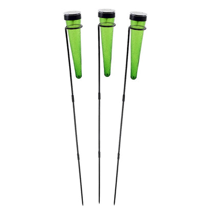 ACHLA Solar Sparkle Cone, Stake, Set of 3, Dark Green/Black