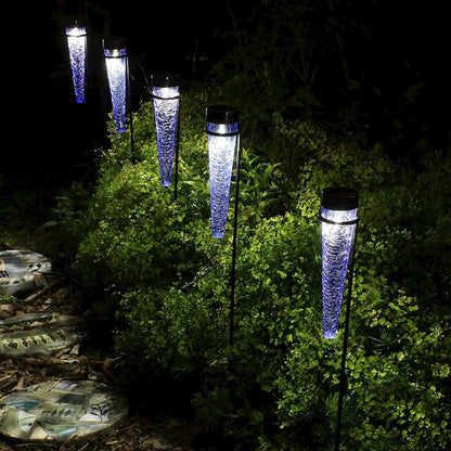 ACHLA Solar Sparkle Cone, Stake, Set of 3, Light Blue/Black