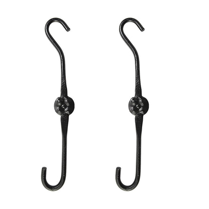 ACHLA 12in Extender Hook 2-Pack | Wrought Iron Black Powdercoat | Outdoor Plant & Bird Feeder Hanger | 12 x 1 x 0.5 in | Model SSE-01-2