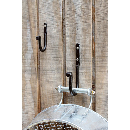 ACHLA 4in J-Hook 3-Pack | Black Powdercoat Wrought Iron Wall Hook | Kitchen, Closet & Garage Organization | 4 x 2 x 0.5 in | Model SSH-01-3