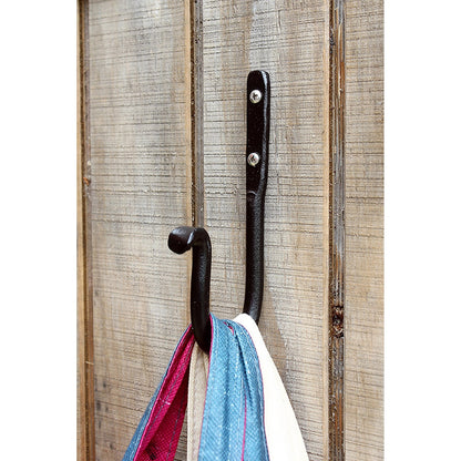 ACHLA 6in J-Hook 3-Pack | Black Powdercoat Wrought Iron Wall Hook | Kitchen, Garage & Closet Organizer | 0.5 x 3.5 x 6 in | Model SSH-02-3