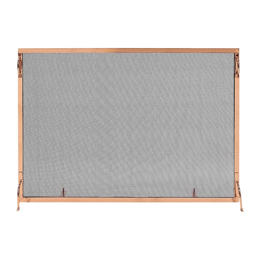 ACHLA Montreal 50x36in Flat Fireplace Screen | Polished Copper Wrought Iron Frame with Black Mesh | Living Room & Hearth Safety | Model SSM-5036CP