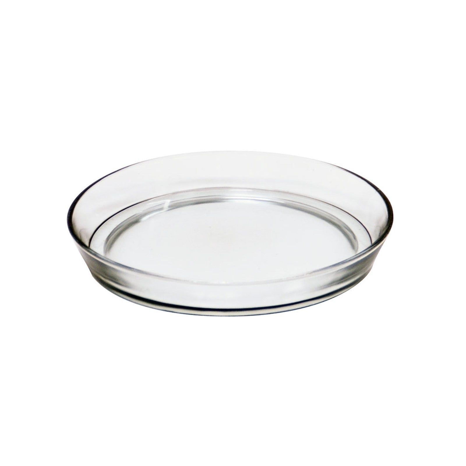 ACHLA Small Glass Terrarium Tray | Clear Glass Saucer | Plant Pot Drip Tray & Tabletop Decor | 8.75 x 8.75 x 1.5 in | Model TRY-01