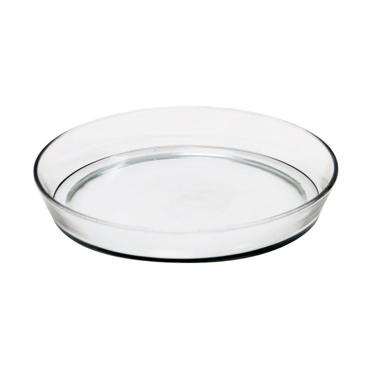 ACHLA Large Glass Terrarium Tray | 10.5 in Round Clear Glass Saucer | Indoor Plant & Succulent Catch Tray | 10.5 x 10.5 x 1.5 in | Model TRY-02