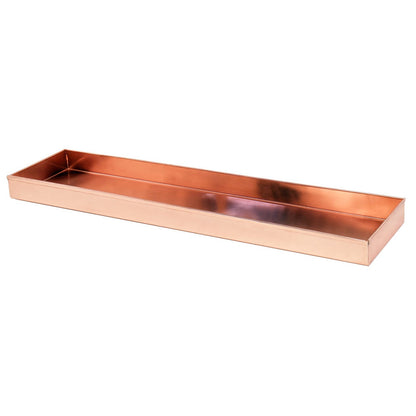 ACHLA Long Tray 20in | Polished Copper Stainless Steel Serving Tray | Kitchen Counter & Windowsill Plant Tray | 20 x 5 x 2 in | Model TRY-C20