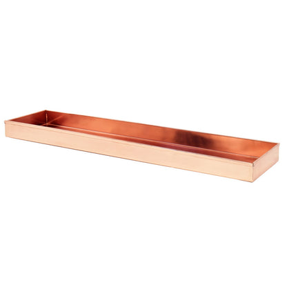 ACHLA Long Tray 29in | Copper-Plated Stainless Steel | Plant Pot Grouping & Table Protection | 29 x 5 x 2 in | Model TRY-C29
