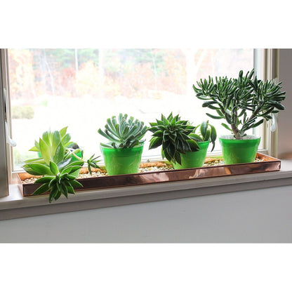 ACHLA Long Tray 29in | Copper-Plated Stainless Steel | Plant Pot Grouping & Table Protection | 29 x 5 x 2 in | Model TRY-C29