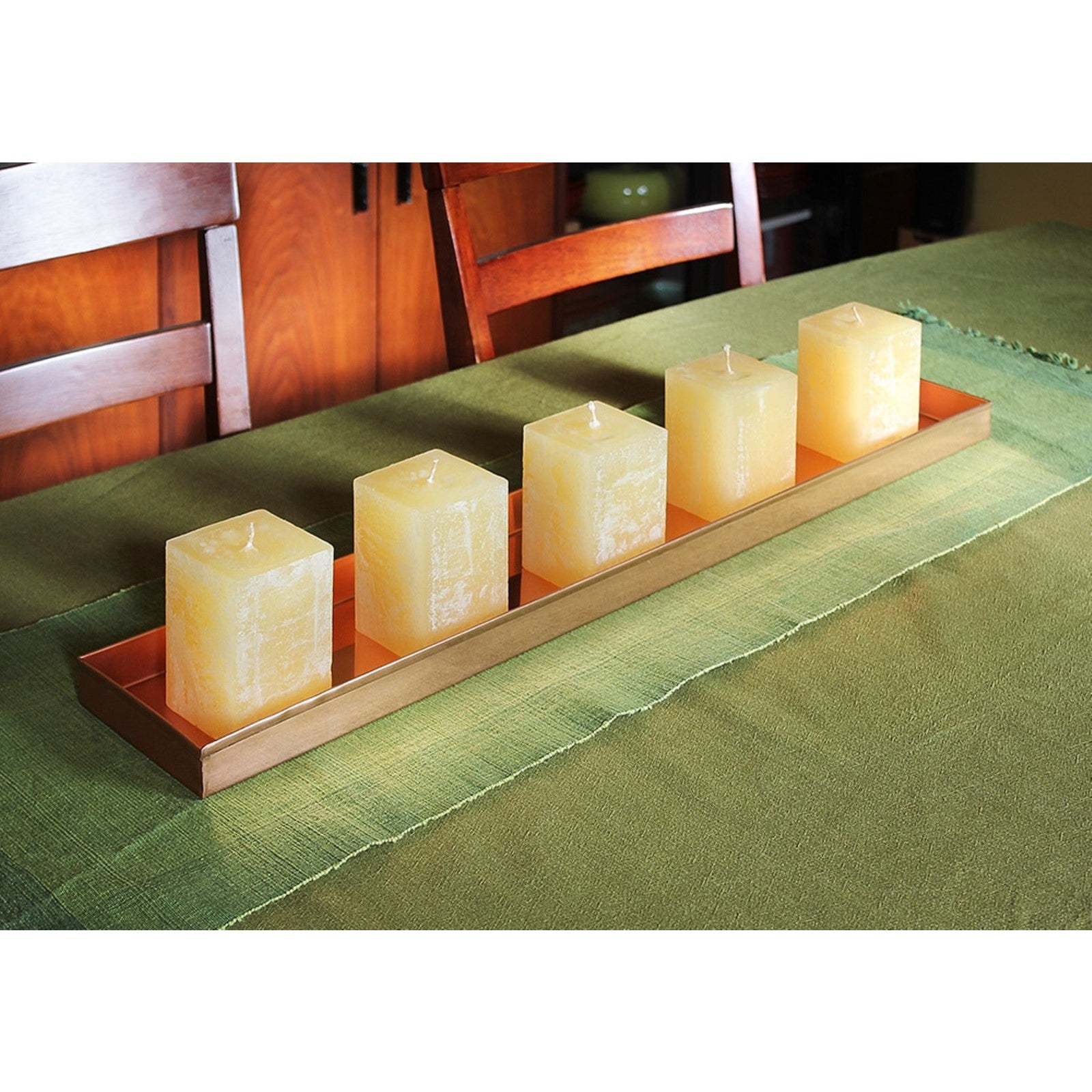 ACHLA Long Tray 29in | Copper-Plated Stainless Steel | Plant Pot Grouping & Table Protection | 29 x 5 x 2 in | Model TRY-C29