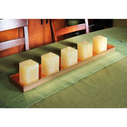 ACHLA Long Tray 29in | Copper-Plated Stainless Steel | Plant Pot Grouping & Table Protection | 29 x 5 x 2 in | Model TRY-C29