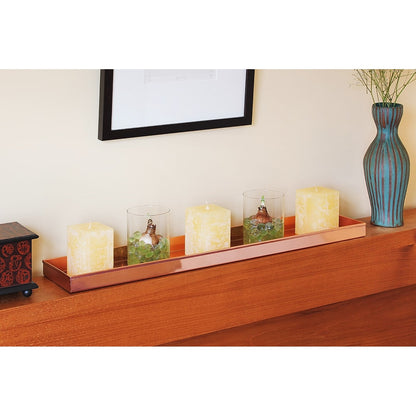 ACHLA Long Tray 29in | Copper-Plated Stainless Steel | Plant Pot Grouping & Table Protection | 29 x 5 x 2 in | Model TRY-C29