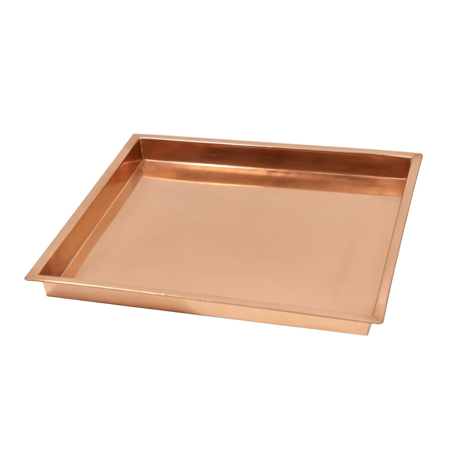 ACHLA 15in Square Copper Tray | Copper Plated Stainless Steel | Decorative Serving & Centerpiece Tray | 15 x 15 x 1.25 in | Model TRY-S15