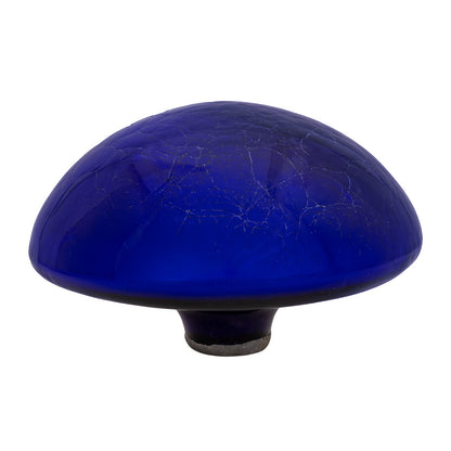 ACHLA Toad Stool Blue Crackle Glass | Hand Blown Garden Ornament | Patio & Garden Accent | 9 x 9 x 5.5 in | Model TS-BL-C