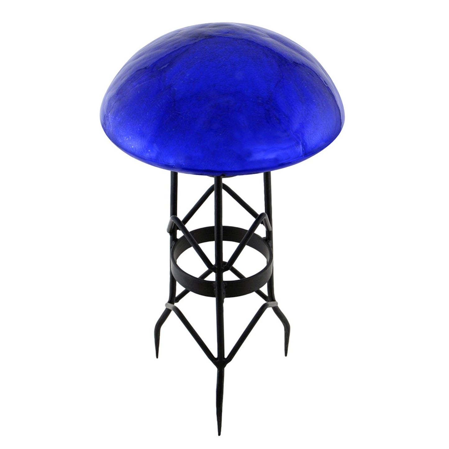 ACHLA Toad Stool Blue Crackle Glass | Hand Blown Garden Ornament | Patio & Garden Accent | 9 x 9 x 5.5 in | Model TS-BL-C