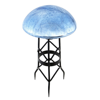 ACHLA Toad Stool Blue Lapis Crackle Glass | Hand-Blown Garden Ornament | Patio & Outdoor Decor | 9 x 9 x 5.5 in | Model TS-BLL-C