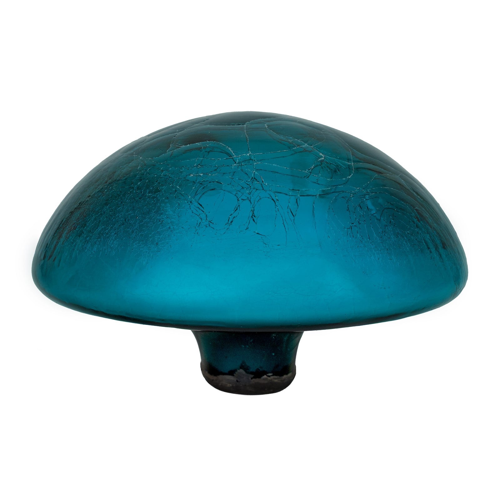 ACHLA Crackled Emerald Green Glass Toad Stool | Hand-Blown Glass Garden Decor | Patio & Lawn Accent | 9 x 9 x 5.5 in | Model TS-EG-C