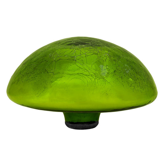 ACHLA Toad Stool Fern Green Crackle Glass | Hand-Blown Garden Ornament | Patio & Garden Accent | 9 x 9 x 5.5 in | Model TS-FG-C