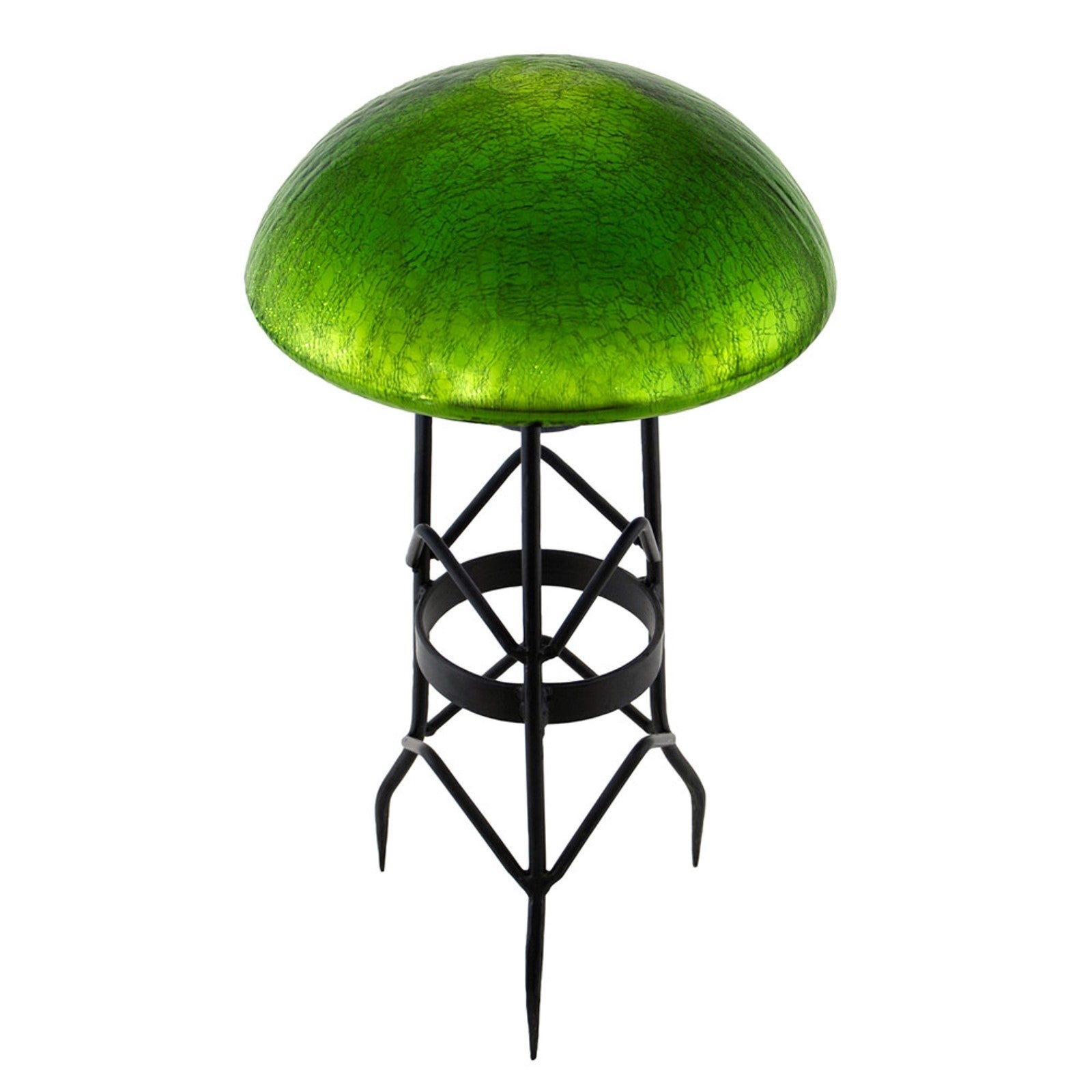 ACHLA Toad Stool Fern Green Crackle Glass | Hand-Blown Garden Ornament | Patio & Garden Accent | 9 x 9 x 5.5 in | Model TS-FG-C