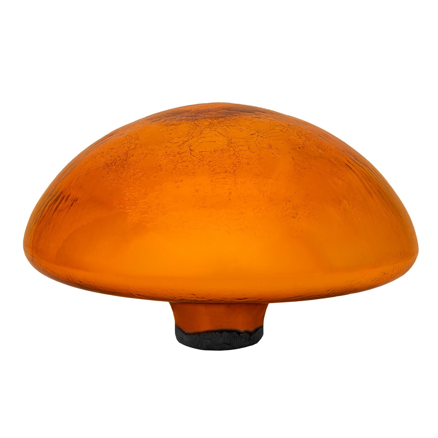 ACHLA Toad Stool | Mandarin Crackle Glass Garden Ornament | Patio & Garden Accent | 9 x 9 x 5.5 in | Model TS-M-C