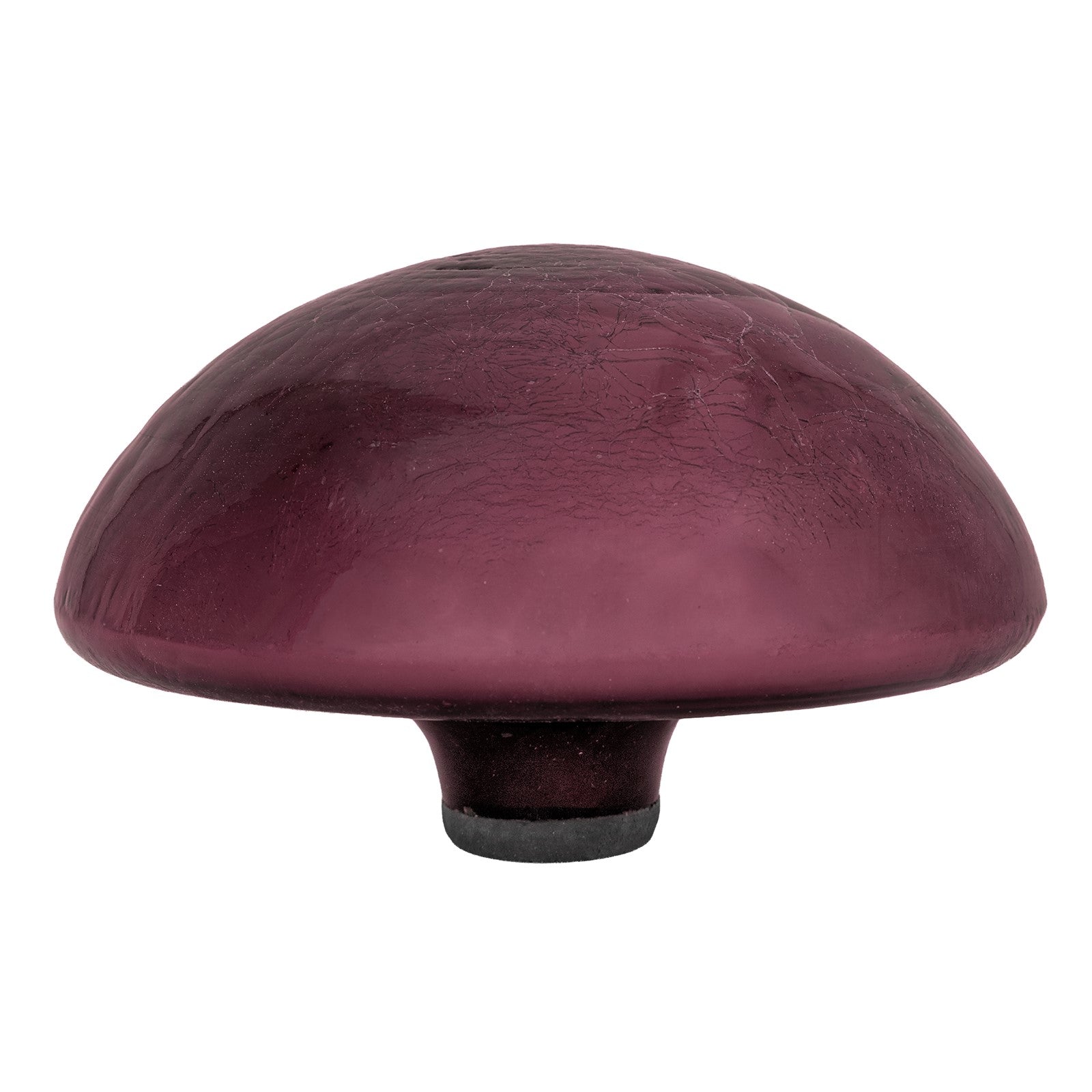 ACHLA Crackled Plum Garden Toadstool | Hand-Blown Glass Outdoor Ornament | Patio & Garden Decor | 9 x 9 x 5.5 in | Model TS-PL-C