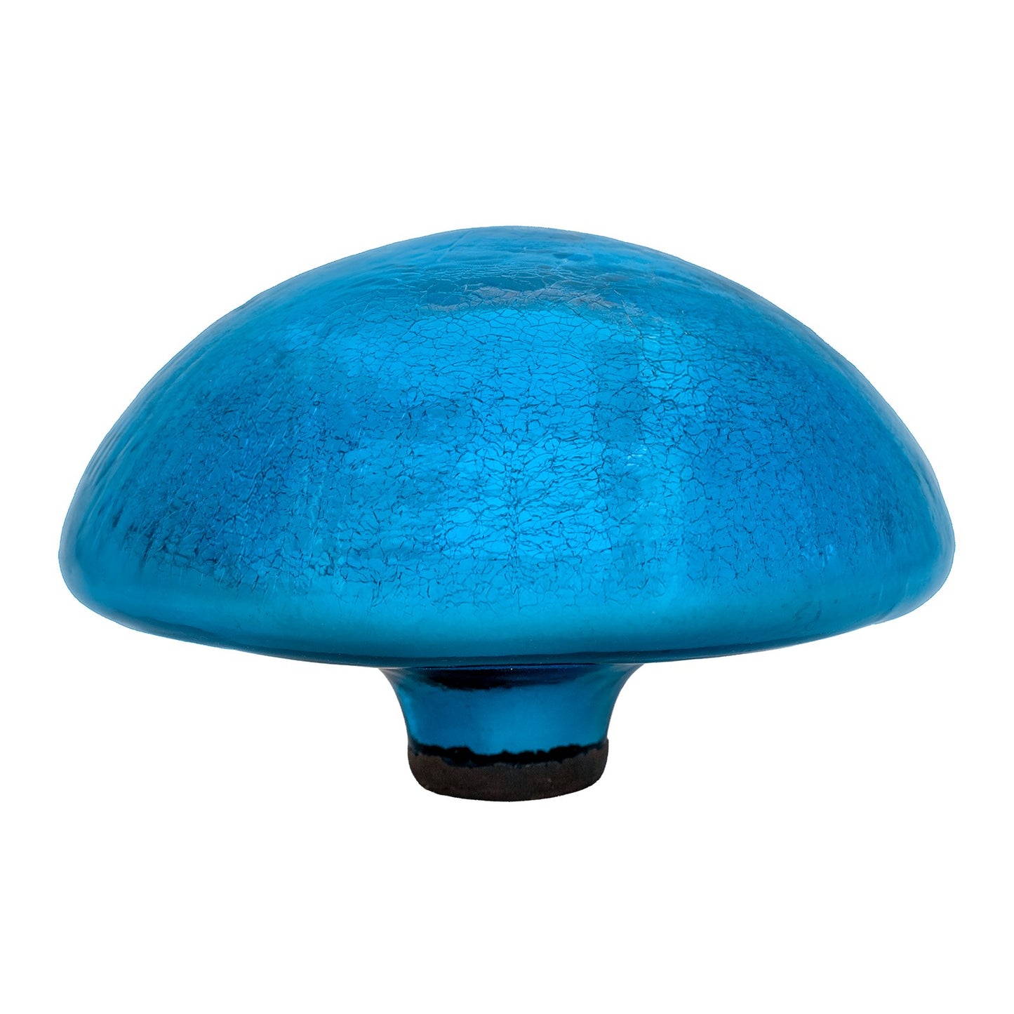 ACHLA Toad Stool Teal Crackle Glass | Hand-Blown Garden Ornament | Patio & Garden Accent | 9 x 9 x 5.5 in | Model TS-T-C